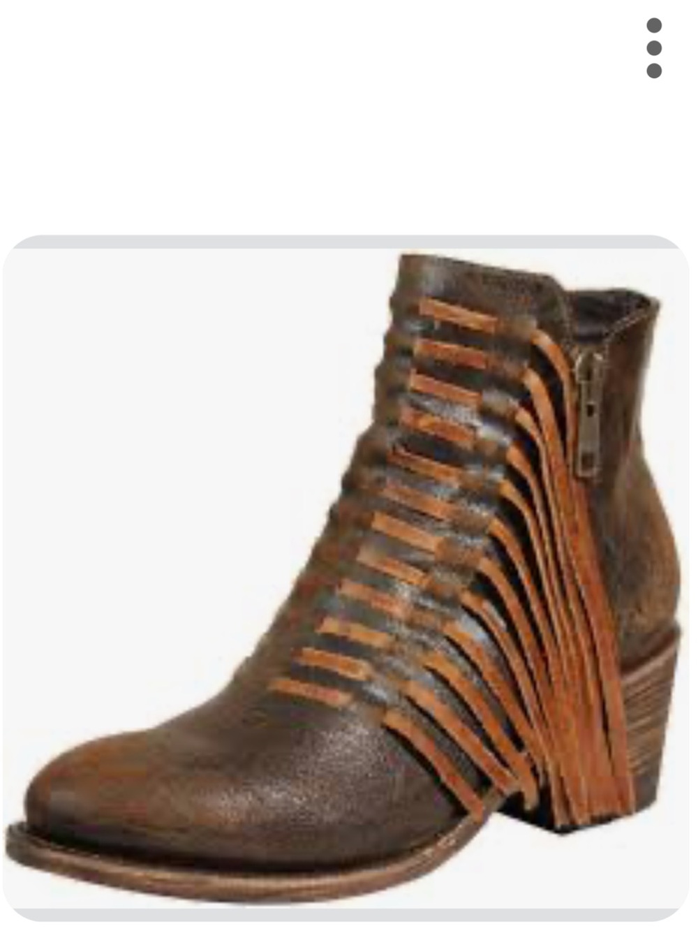 Corral boots distressed side fringe booties size 5